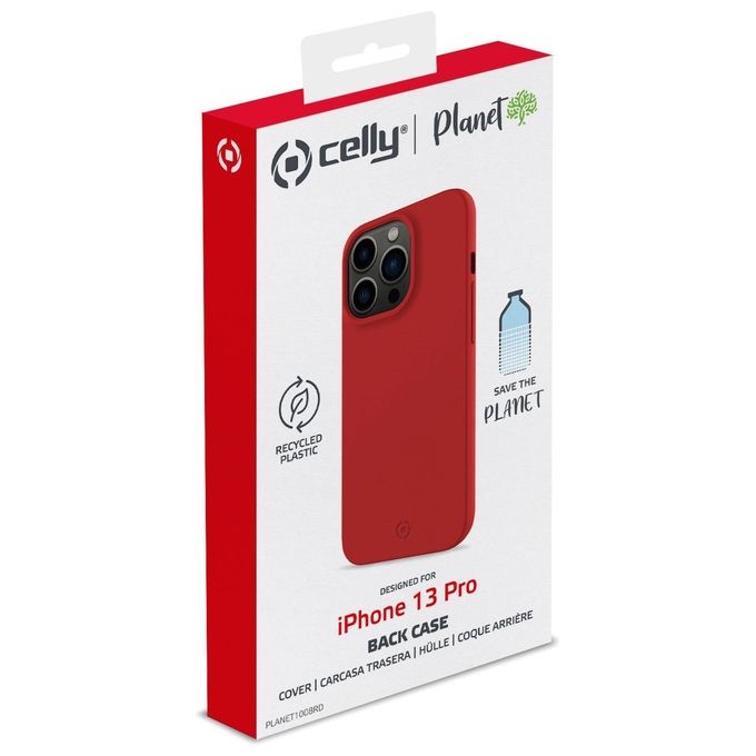 Celly Planet Eco Cover per iPhone 13 Pro Rosso