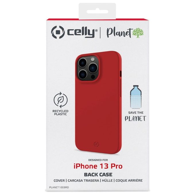 Celly Planet Eco Cover per iPhone 13 Pro Rosso