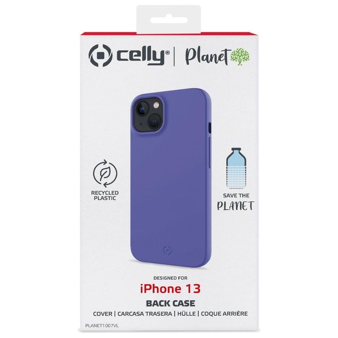 Celly Planet Eco Cover per iPhone 13 Viola