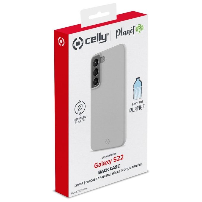 Celly Planet Eco Cover per Samsung S22 Bianco