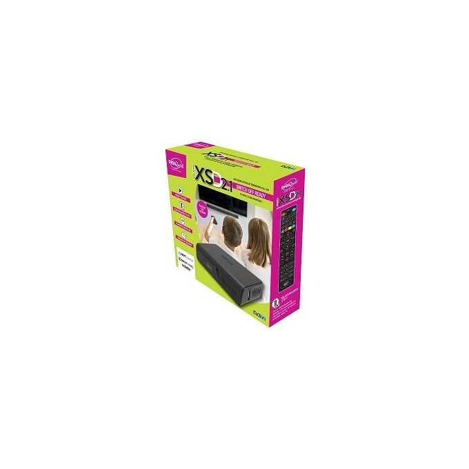 Digiquest RICD1237 XSD 2.1 Decoder Digitale Terrestre DVB-T2 HEVC Full HD 1080p Telecomando 2 in 1 colore Nero