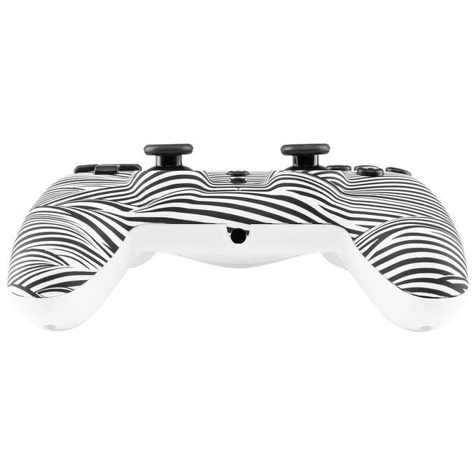 Qubick ACP40169 Wired Controller Nero Bianco 2.0 per PS4 Compatibile PS5 e PC Cavo 3 m USB con Funzione Turbo e Jack Audio 3.5 mm colore Nero Bianco