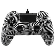 Qubick ACP40169 Wired Controller Nero Bianco 2.0 per PS4 Compatibile PS5 e PC Cavo 3 m USB con Funzione Turbo e Jack Audio 3.5 mm colore Nero Bianco