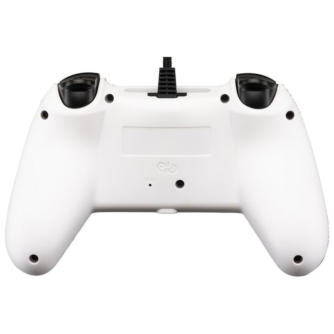 Qubick ACP40169 Wired Controller Nero Bianco 2.0 per PS4 Compatibile PS5 e PC Cavo 3 m USB con Funzione Turbo e Jack Audio 3.5 mm colore Nero Bianco