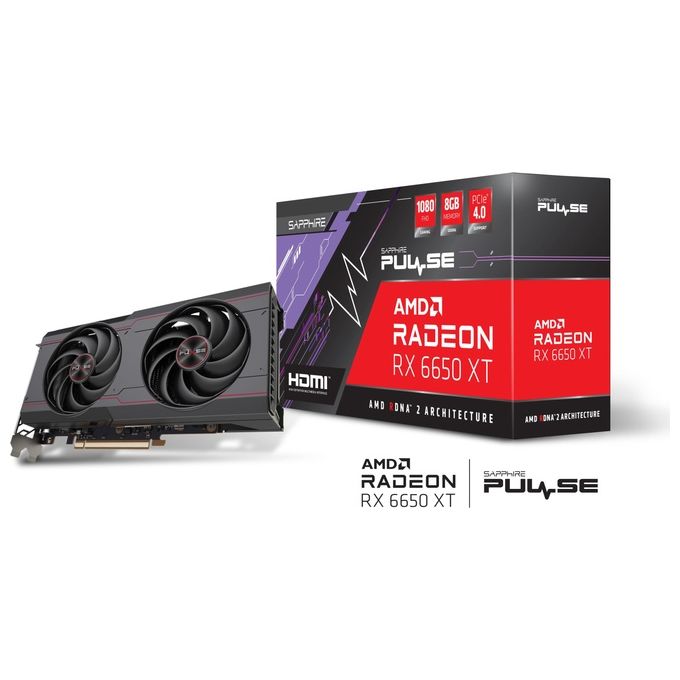 Sapphire 11319-03-20G PULSE Scheda Grafica AMD Radeon RX 6650 XT Gaming OC 8 GB GDDR6 HDMI 3x DisplayPort colore Nero