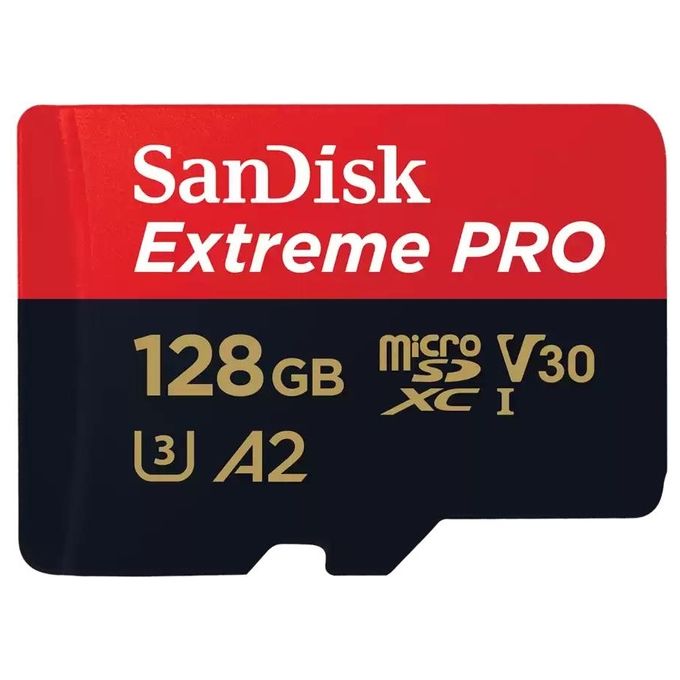 SanDisk SDSQXCD-128G-GN6MA Extreme PRO Scheda MicroSDXC 128 GB UHS-I Classe 10 U3 V30 A2 200 MB-s colore Nero Rosso