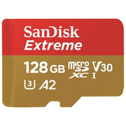SanDisk SDSQXAA-128G-GN6AA Extreme microSDXC 128GB UHS-I U3 V30 A2 fino a 190MB-s con adattatore SD colore Oro Rosso