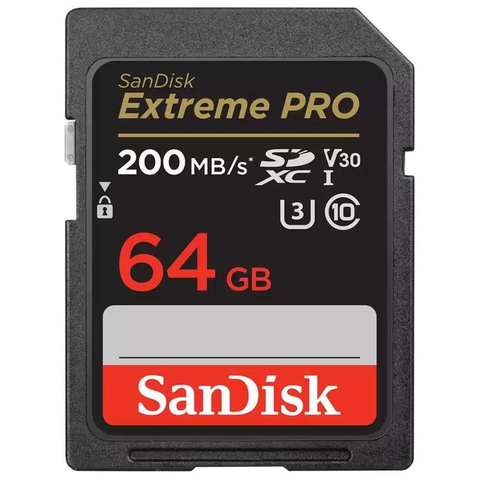 SanDisk SDSDXXU-064G-GN4IN Extreme PRO SD Card SDXC 64GB 200MB-s UHS-I U3 V30 Classe 10 colore Nero