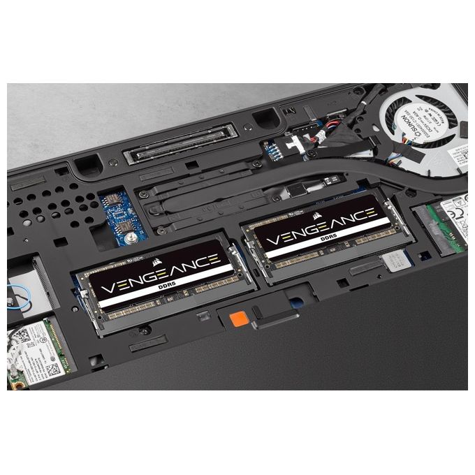 Corsair CMSX16GX5M1A4800C40 Vengeance Memoria RAM DDR5 16 GB 1 x 16 GB 4800 MHz 262-pin SO-DIMM CL40 1.1V colore Nero