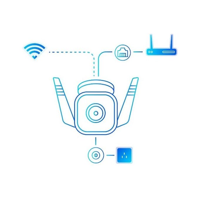 Tapo TC65 Telecamera di Sorveglianza IP Esterna Bullet 2304x1296 Pixel Montaggio Soffitto Muro