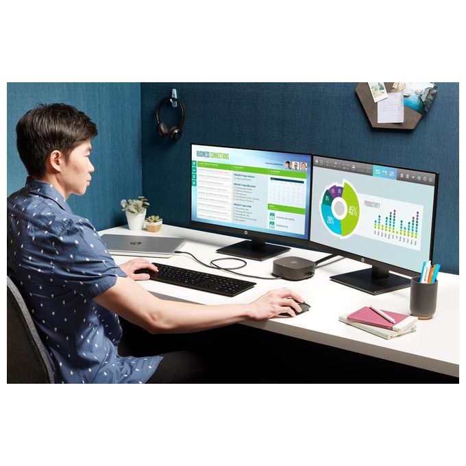 HP 5TW10AA USB-C Dock G5 Docking Station 4x USB-A 2x DisplayPort HDMI 2.0 LAN RJ-45 100W colore Nero