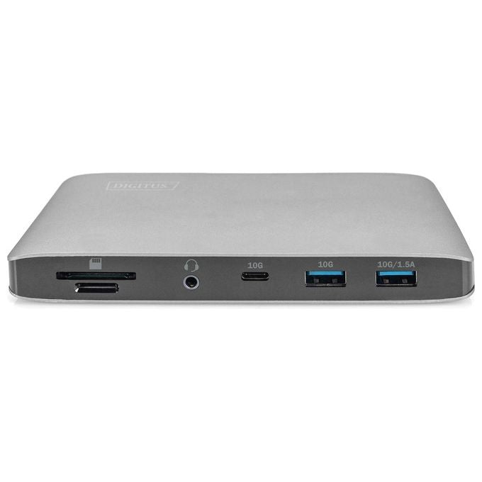 Digitus DA-70895 Docking Station Thunderbolt 3 10 Porte 2x DisplayPort 8K@30Hz 40 Gbps 3x USB 3.0 Gigabit LAN Lettore SD Micro SD Power Delivery 60W colore Grigio