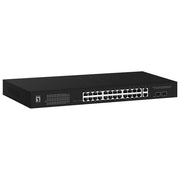 LevelOne GEP-2841 Switch di Rete Gestito L2 28 Porte Gigabit PoE 375W 24 Porte PoE 2 Slot SFP Rack 1U colore Nero
