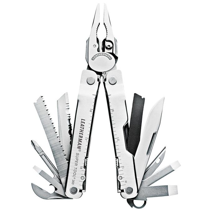 Leatherman LT300-N Super Tool 300 Multiutensile 19 in 1 con sistema di sicurezza colore Argento