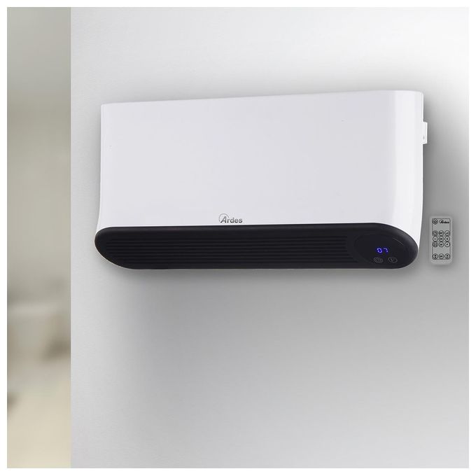 Ardes AR4W05P Pareto Flex Termoventilatore Ceramico da Parete 2000W IP22 Timer 12h Telecomando colore Bianco