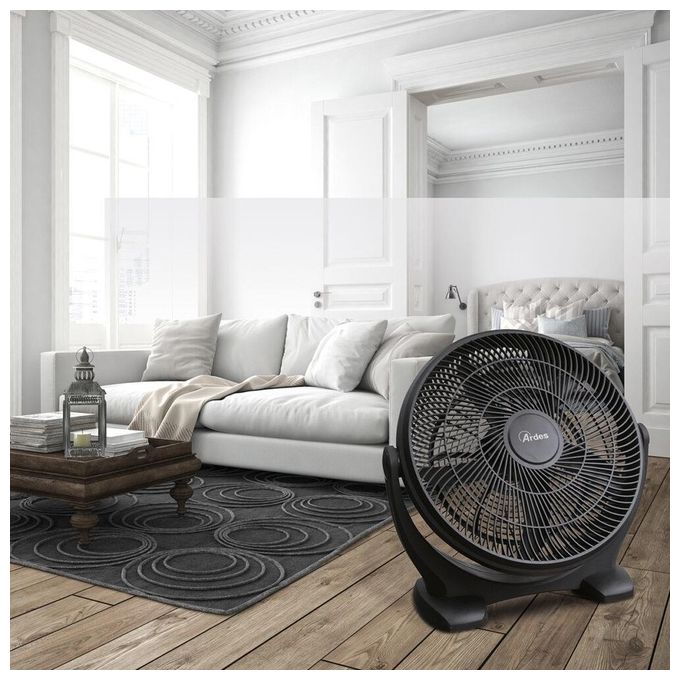 Ardes AR5A45 Ventilatore da Pavimento 45 cm 5 Pale 3 Velocita' 80 W 2808 m³-h 70 dB colore Nero