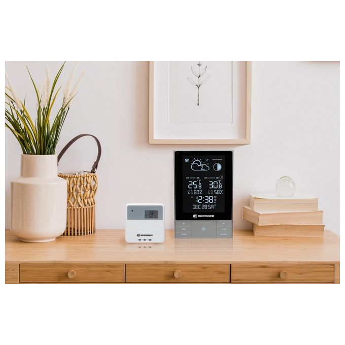 Explore Scientific WSH5001 Stazione Meteo Verticale Display LCD Temperatura Umidita' Interna Esterna Previsioni Meteo colore Antracite