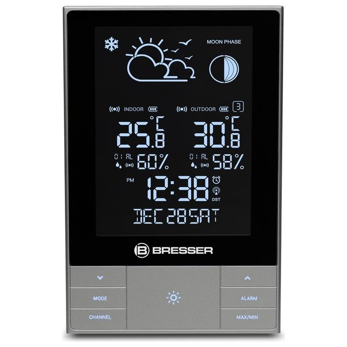 Explore Scientific WSH5001 Stazione Meteo Verticale Display LCD Temperatura Umidita' Interna Esterna Previsioni Meteo colore Antracite