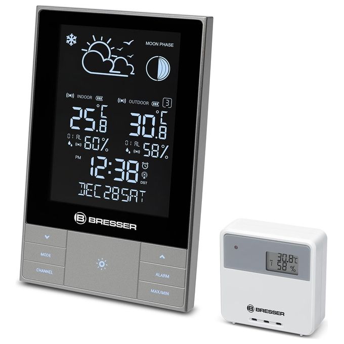 Explore Scientific WSH5001 Stazione Meteo Verticale Display LCD Temperatura Umidita' Interna Esterna Previsioni Meteo colore Antracite