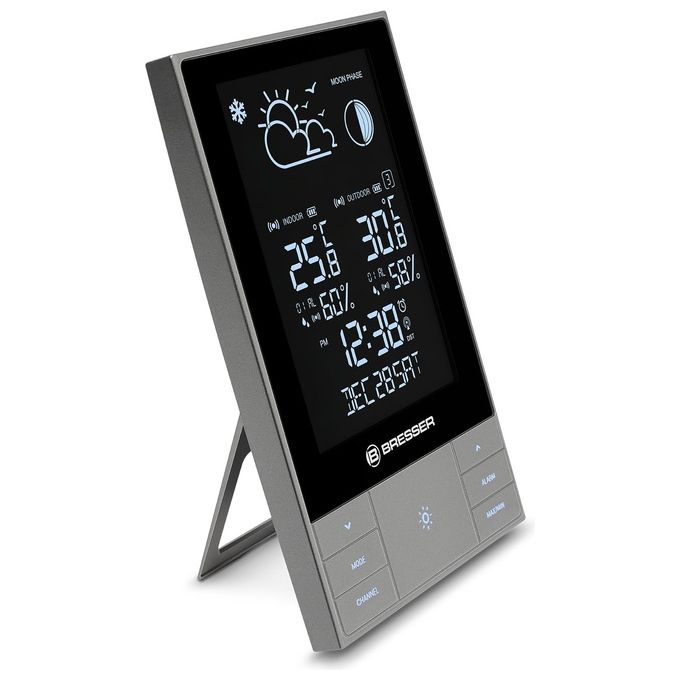Explore Scientific WSH5001 Stazione Meteo Verticale Display LCD Temperatura Umidita' Interna Esterna Previsioni Meteo colore Antracite