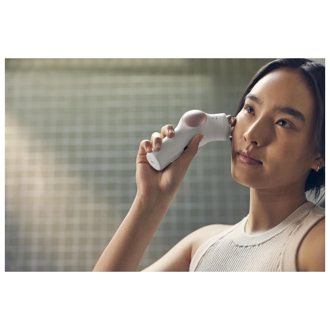 Therabody TF02222-01 TheraFace Pro Dispositivo Multifunzione per la Salute del Viso con Terapia a Percussione Microcorrente LED e Pulizia Profonda colore Bianco