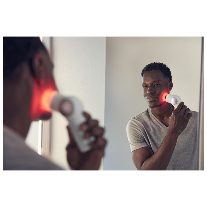 Therabody TF02222-01 TheraFace Pro Dispositivo Multifunzione per la Salute del Viso con Terapia a Percussione Microcorrente LED e Pulizia Profonda colore Bianco