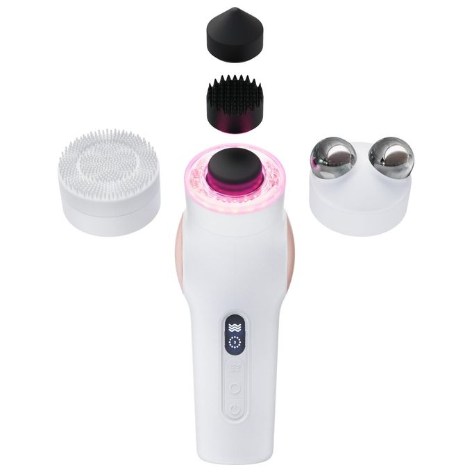 Therabody TF02222-01 TheraFace Pro Dispositivo Multifunzione per la Salute del Viso con Terapia a Percussione Microcorrente LED e Pulizia Profonda colore Bianco