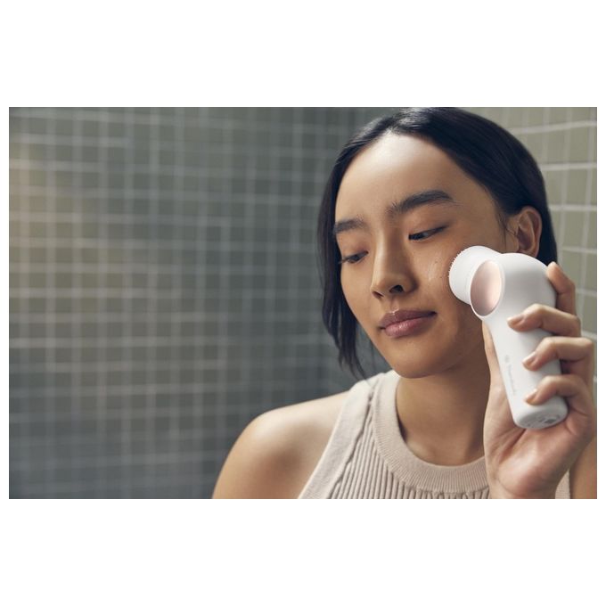 Therabody TF02222-01 TheraFace Pro Dispositivo Multifunzione per la Salute del Viso con Terapia a Percussione Microcorrente LED e Pulizia Profonda colore Bianco