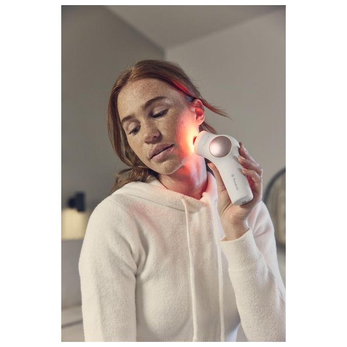 Therabody TF02222-01 TheraFace Pro Dispositivo Multifunzione per la Salute del Viso con Terapia a Percussione Microcorrente LED e Pulizia Profonda colore Bianco