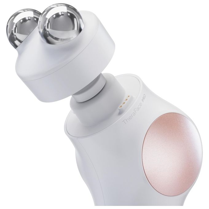 Therabody TF02222-01 TheraFace Pro Dispositivo Multifunzione per la Salute del Viso con Terapia a Percussione Microcorrente LED e Pulizia Profonda colore Bianco