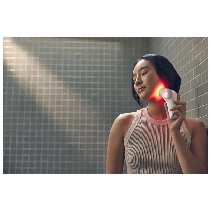Therabody TF02222-01 TheraFace Pro Dispositivo Multifunzione per la Salute del Viso con Terapia a Percussione Microcorrente LED e Pulizia Profonda colore Bianco
