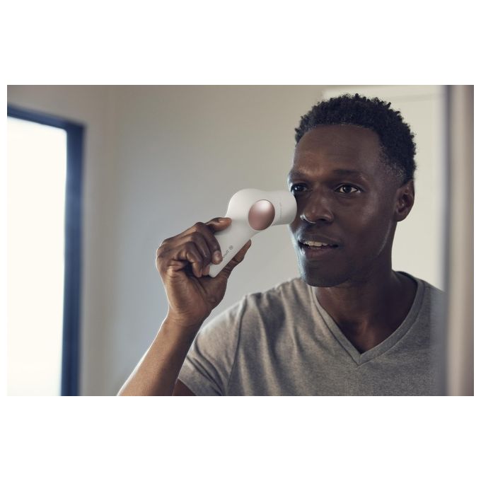 Therabody TF02222-01 TheraFace Pro Dispositivo Multifunzione per la Salute del Viso con Terapia a Percussione Microcorrente LED e Pulizia Profonda colore Bianco
