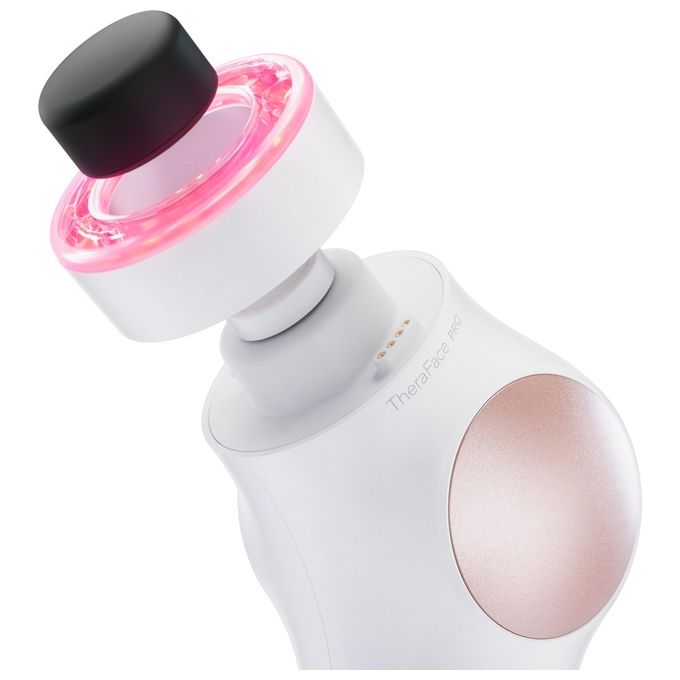 Therabody TF02222-01 TheraFace Pro Dispositivo Multifunzione per la Salute del Viso con Terapia a Percussione Microcorrente LED e Pulizia Profonda colore Bianco
