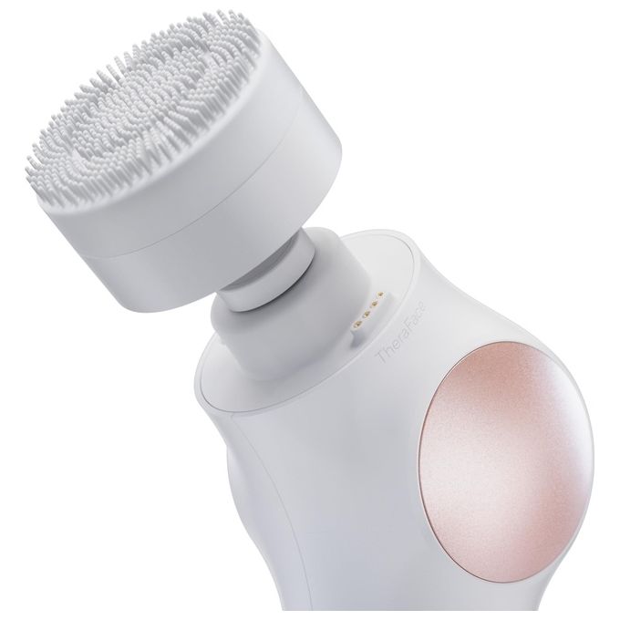 Therabody TF02222-01 TheraFace Pro Dispositivo Multifunzione per la Salute del Viso con Terapia a Percussione Microcorrente LED e Pulizia Profonda colore Bianco