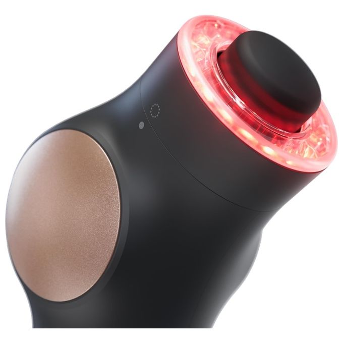 Therabody THERA FACE PRO Dispositivo Multifunzione per Cura del Viso con Microcorrente 3 Livelli Luce LED 3 Accessori Percussivi Gel Conduttore Batteria 120 Minuti colore Nero