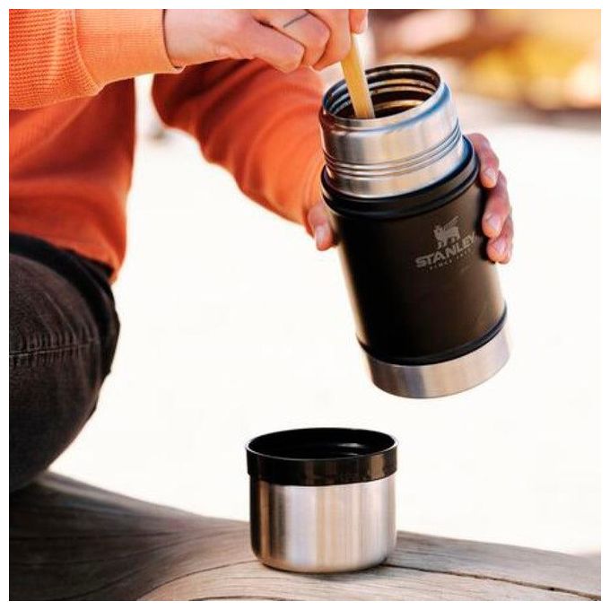 Stanley 10-07936-004 Thermos Alimentare 0,7 L Acciaio Inox Ermetico con Tazza Inclusa colore Nero
