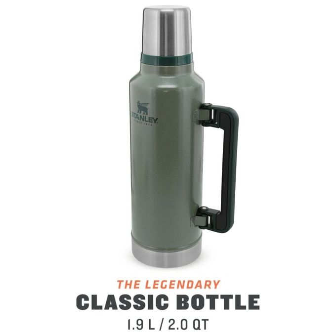 STANLEY 10-07934-001 Classic Legendary Thermos 1.9L Mantiene la Temperatura 45 Ore Acciaio Inox Senza BPA Lavabile in Lavastoviglie Garanzia a Vita colore Hammertone Green