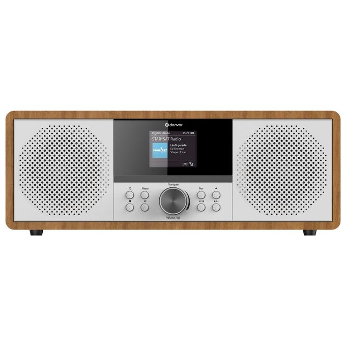 Denver MIR-270DW Radio Internet DAB+ FM CD Bluetooth 5.0 Wi-Fi 2x10W RMS colore Marrone