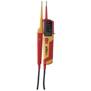 Wiha 45217 Tester di Tensione e Continuita' 0,5 - 1000 V AC CAT IV IP64 con Display LCD e Torcia Integrata colore Rosso Giallo