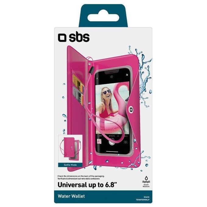 Sbs Pink Splash Wallet per Smartphone fino a 6.8'' Splash Resistant