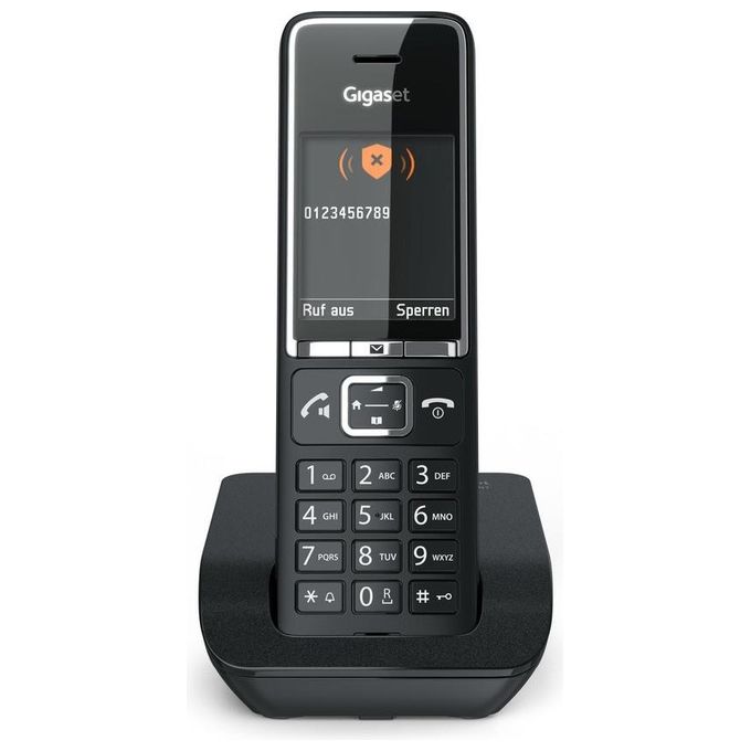 Gigaset S30852-H3001-B104 COMFORT 550 Telefono analogico Cornetta wireless con vivavoce rubrica 200 voci identificatore di chiamata e display TFT 2.2'' colore Nero