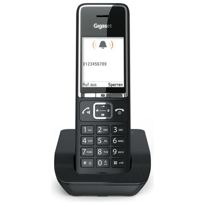 Gigaset S30852-H3001-B104 COMFORT 550 Telefono analogico Cornetta wireless con vivavoce rubrica 200 voci identificatore di chiamata e display TFT 2.2'' colore Nero