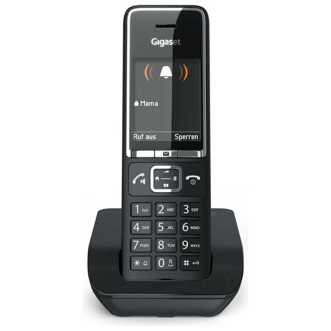 Gigaset S30852-H3001-B104 COMFORT 550 Telefono analogico Cornetta wireless con vivavoce rubrica 200 voci identificatore di chiamata e display TFT 2.2'' colore Nero