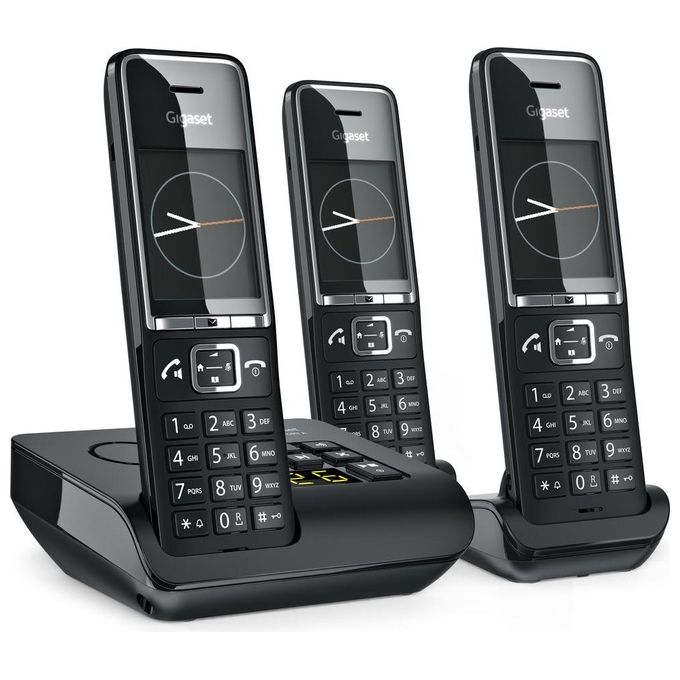 Gigaset L36852-H3021-B114 COMFORT 550A Telefono Cordless Trio Segreteria Vivavoce Display 2.2'' 200 Contatti colore Nero