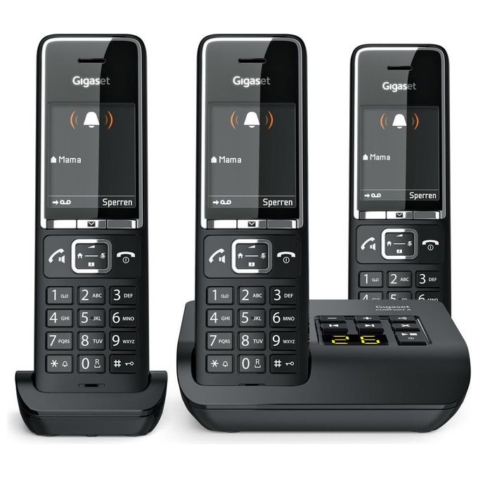 Gigaset L36852-H3021-B114 COMFORT 550A Telefono Cordless Trio Segreteria Vivavoce Display 2.2'' 200 Contatti colore Nero