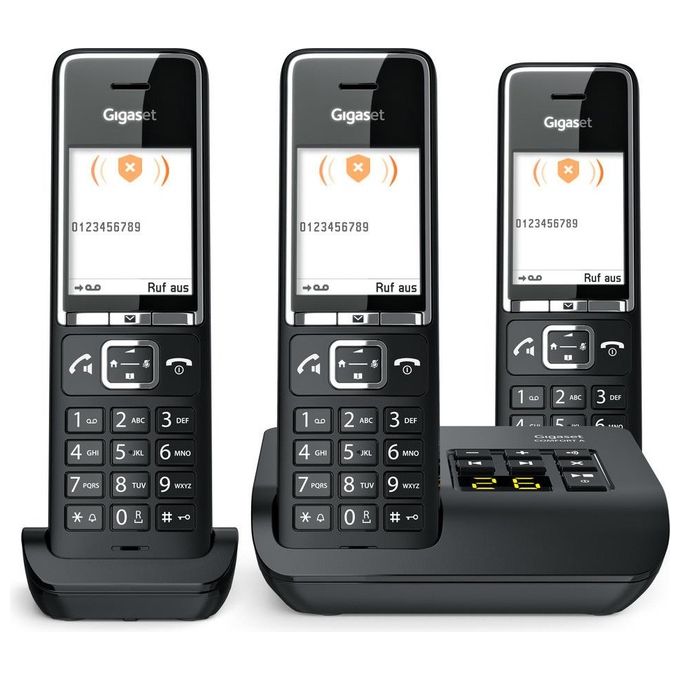 Gigaset L36852-H3021-B114 COMFORT 550A Telefono Cordless Trio Segreteria Vivavoce Display 2.2'' 200 Contatti colore Nero
