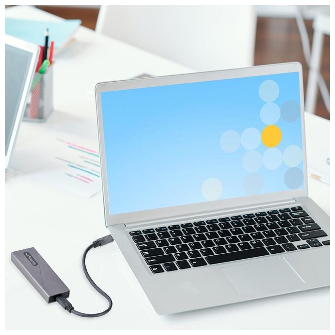 StarTech.com M2-USB-C-NVME-SATA Box Esterno SSD M.2 NVMe SATA USB-C 10Gbps Alluminio 2230 2242 2260 2280 colore Grigio