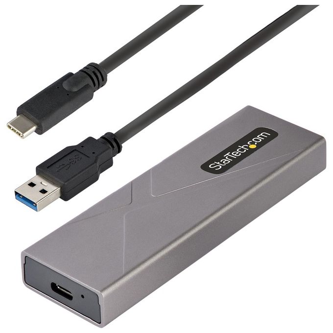 StarTech.com M2-USB-C-NVME-SATA Box Esterno SSD M.2 NVMe SATA USB-C 10Gbps Alluminio 2230 2242 2260 2280 colore Grigio
