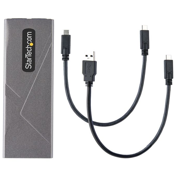 StarTech.com M2-USB-C-NVME-SATA Box Esterno SSD M.2 NVMe SATA USB-C 10Gbps Alluminio 2230 2242 2260 2280 colore Grigio