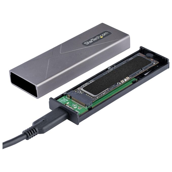 StarTech.com M2-USB-C-NVME-SATA Box Esterno SSD M.2 NVMe SATA USB-C 10Gbps Alluminio 2230 2242 2260 2280 colore Grigio
